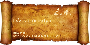 Lévi Arnolda névjegykártya